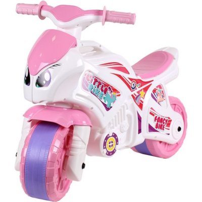 Teddies motorka růžovo-bílá plast 35x53x74cm – Sleviste.cz