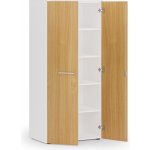 Primo Kancelářská policová skříň WHITE s dveřmi, 1781 x 800 x 500 mm, bílá/buk – Zboží Dáma