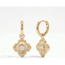 Elanis Jewel Pozlacené visací náušnice Camelia se zirkonem z chirurgické oceli EJ00875