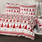 4Home povlečení mikroflanel Christmas Time červená 140x200 70x90 – Zboží Dáma