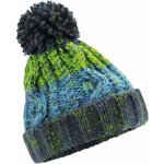 Beechfield dětská čepice s bambulí Corkscrew beanie šedá zelená – Zboží Mobilmania