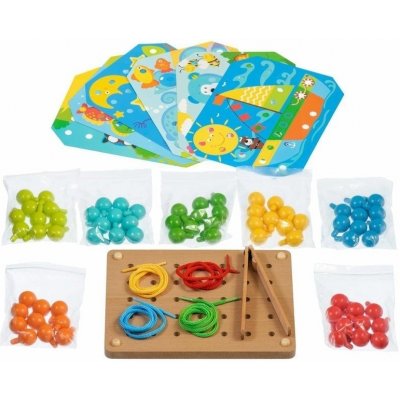 Lucy Leo Mozaika s pinzetou a vyšívání dřevěný herní set s předlohami – Zboží Mobilmania