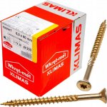 Konstrukční vrut do dřeva KLIMAS 6x80 TORX zápustná hlava TX30 žlutý Zn (100 ks v balení) – Hledejceny.cz