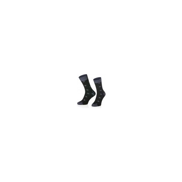  Intenso vysoké elegantní ponožky Puntíky černo-šedé