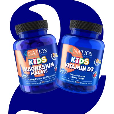 Natios Sada Kids Magnesium Malate 180 tabletek a Kids D3 120 tabletek – Hledejceny.cz