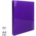 LUMA Pořadač A4 40 mm 4 kroužkový fialový – Zboží Živě