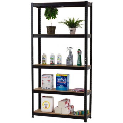 Fistar Regál 1800 x 900 x 400 mm lak 5 polic černý – HobbyKompas.cz