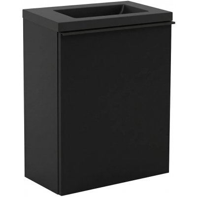 CERANO - Umyvadlová skříňka pro WC Zola - černá matná + umyvadlo z lit. Mramoru - černá matná - 40x55x23,5 cm – Zboží Mobilmania