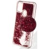Pouzdro a kryt na mobilní telefon Pouzdro 1Mcz Liquid Hexagon Sparkle ochranné s přesépacím efektem třpytek Samsung Galaxy M21 červené