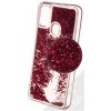 Pouzdro a kryt na mobilní telefon Samsung 1Mcz Liquid Hexagon Sparkle ochranné s přesépacím efektem třpytek Samsung Galaxy M21 červené