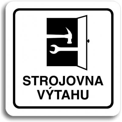 Accept Piktogram "strojovna výtahu" (80 × 80 mm) (bílá tabulka - černý tisk) – Zbozi.Blesk.cz