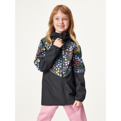 Unuo Slim dětská softshellová bunda s fleecem Zahrada černá – Zbozi.Blesk.cz