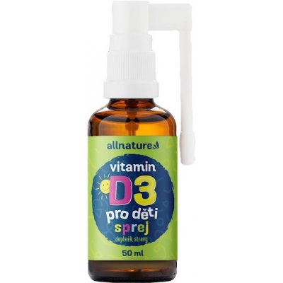 Allnature Vitamin D3 pro děti ve spreji, 250 IU na stříknutí, 50 ml - s MCT olejem