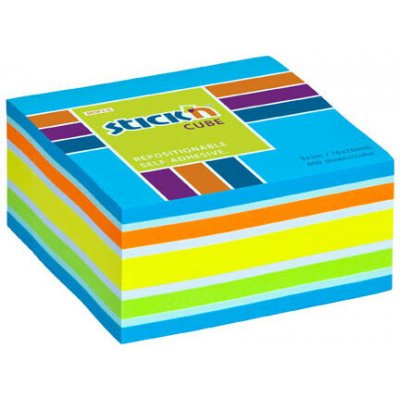 Stick´n Samolepicí bločky Stick´n by Hopax - 76 x 76 mm / 400 lístků / neon mix modrá – Hledejceny.cz