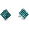 Náušnice Spark se Swarovski Elements Kingdom Karo KLFMK6EM Emerald zelené