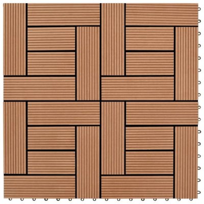 Petromila terasové dlaždice 30 x 30 cm 2 m² WPC teak 22 ks