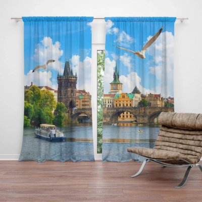 Závěsy Praha Karlův most 2: 2 ks - 140x250 cm - Sablio – Hledejceny.cz