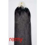 VLASY MICRO RING PŘÍRODNÍ ČERNÁ #1B,50g, 40cm,100% lidské vlasy k prodloužení – Sleviste.cz
