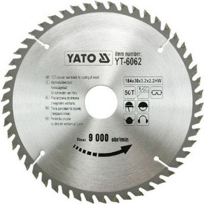 Yato pilový kotouč 184x30mm 50 zubů na dřevo YT-6062 – Zboží Mobilmania