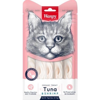 Wanpy Creamy Lickable Treats Tuna & Shrimp 5 x 14 g – Sleviste.cz