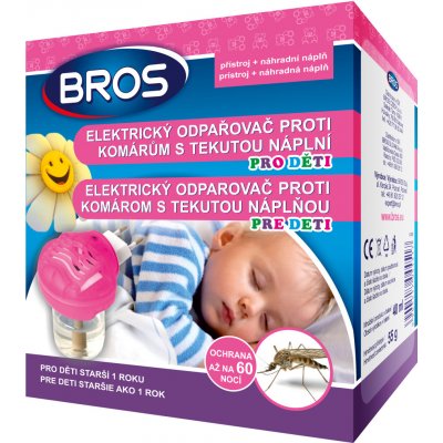 Bros Elektrický odpařovač proti komárům s tekutou náplní 40ml pro děti 372 – Zbozi.Blesk.cz