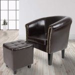 Miadomodo JG74115 s taburetem Chesterfield hnědé – Zbozi.Blesk.cz