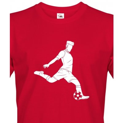 Bezvatriko pánské tričko Fotbal Hráč Canvas 1563 Červená