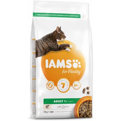 IAMS for Vitality Adult Cat Food with Salmon, 2 kg