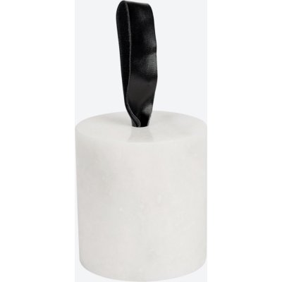 Volně stojící zarážka dveří s úchytkou, přírodní mramor, výška 9 cm, bílá – Zboží Mobilmania