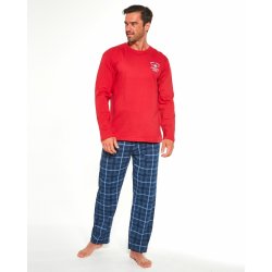 Cornette 124/183 Base Camp pánské pyžamo dlouhé červené