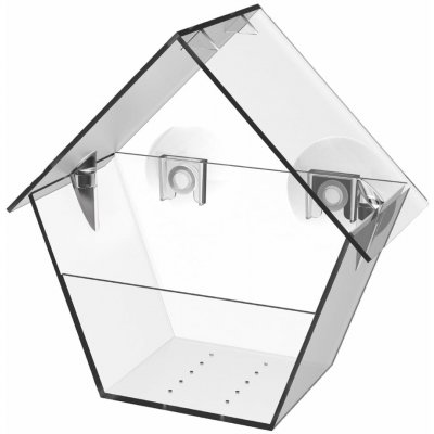 Esschert Design Krmítko pro ptáčky na okno Window 15 x 9 cm akrylát průhledné – Sleviste.cz