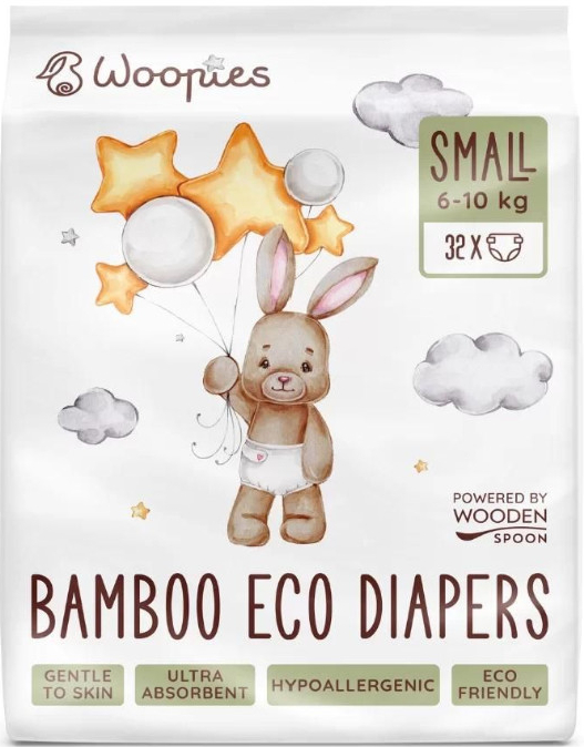 Woopies Wooden Spoon bambusové eko Small 6-10 kg 32 ks