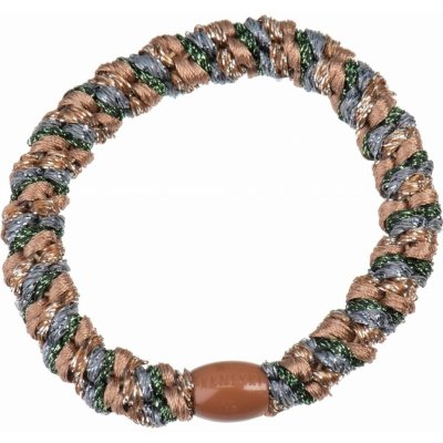 KKNEKKI Gumička do vlasů Kknekki Army / Nougat Glitter, béžová barva, textil – Zboží Dáma