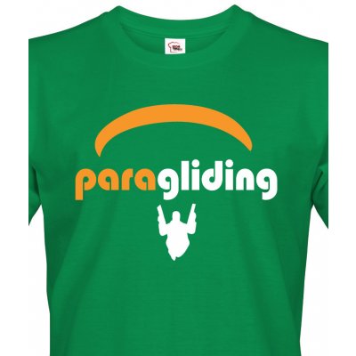 Bezvatriko tričko s motivem Paragliding 2 zelená – Zboží Mobilmania
