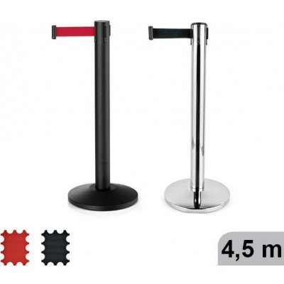 Vymezovač prostoru pásový Largeflex stojan nerezový - červená - 450 cm