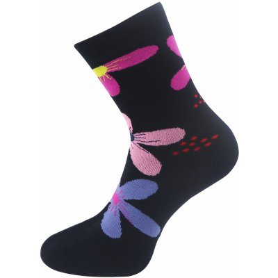 Biju dámské froté ponožky s potiskem květin NV8868 9001486-4 9001486CH tmavě modré