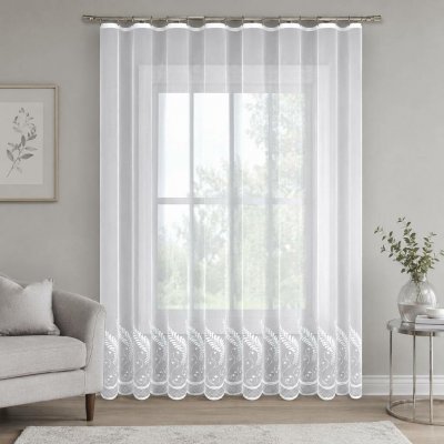 Dekorační žakárová záclona s řasící páskou YUKO 230 bílá 200x230 cm MyBestHome – Hledejceny.cz