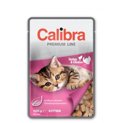 Calibra Kitten krůtí & kuřecí v omáčce 100 g