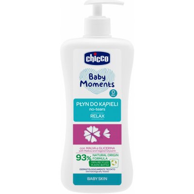 CHICCO Šampon na tělo s dávkovačem Baby Moments Relax 93% přírodních složek 500 ml