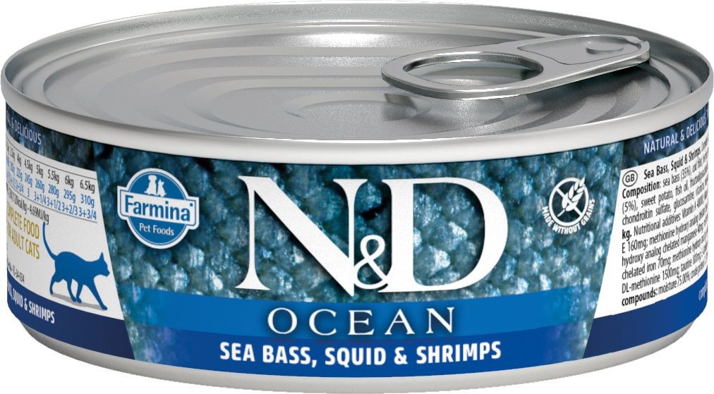 N&D GF Cat Ocean Adult Sea Bass & Sardine & Shrimps 80 g