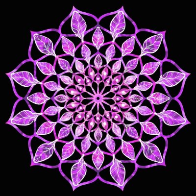 Amadea dřevěná dekorace mandala fialová 9 cm – Zboží Dáma