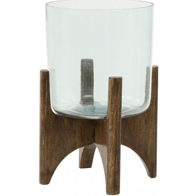 Skleněná váza/svícen na dřevěné noze Jace - Ø22*33 cm - Light & Living – Hledejceny.cz
