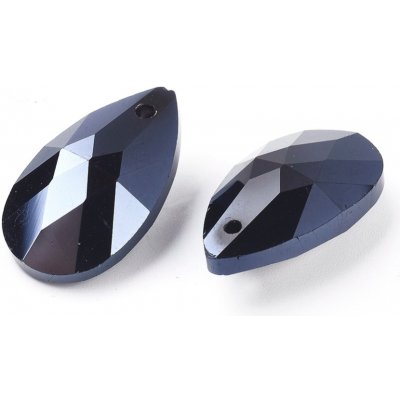 Broušený přívěsek kapka plochá 22mm hematit – Zboží Dáma