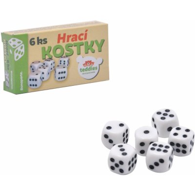 Hrací kostky 13x13mm společenská hra 6ks v krabičce 9x5x2cm – Zboží Živě