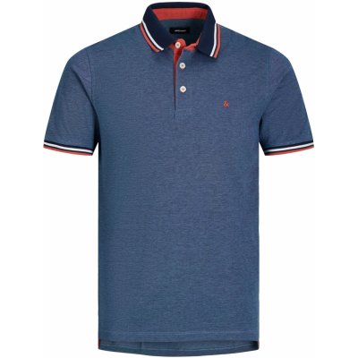 Jack & Jones PLUS pánské polo triko JJEPAULOS 12143859 Denim Blue – Zbozi.Blesk.cz