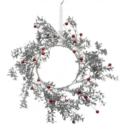 Fééric Lights and Christmas Závěsný vánoční věnec, O 44 cm stříbrná – Hledejceny.cz