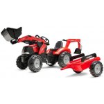 Falk Šlapací traktor 996Y Case IH s nakladačem rýpadlem a vlečkou – Zboží Dáma