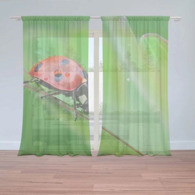 Záclony Beruška na listě: 2 ks - 150x250 cm - Sablio – Hledejceny.cz
