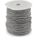 Kuličkový řetízek z nerezové oceli pro výrobu bižuterie metráž Ø2 mm Varianta: platina, Balení: 1 m – Zbozi.Blesk.cz