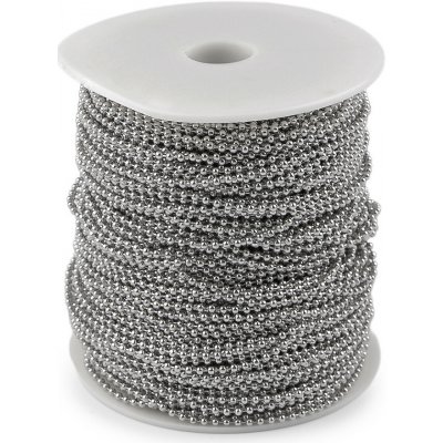 Kuličkový řetízek z nerezové oceli pro výrobu bižuterie metráž Ø2 mm Varianta: platina, Balení: 1 m – Zbozi.Blesk.cz